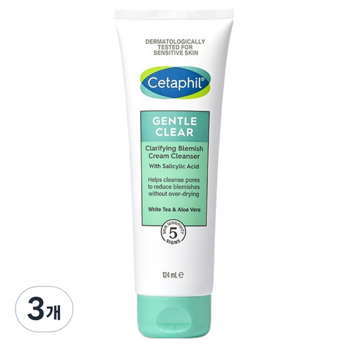 세타필 젠틀 클리어 클렌져, 124ml, 3개