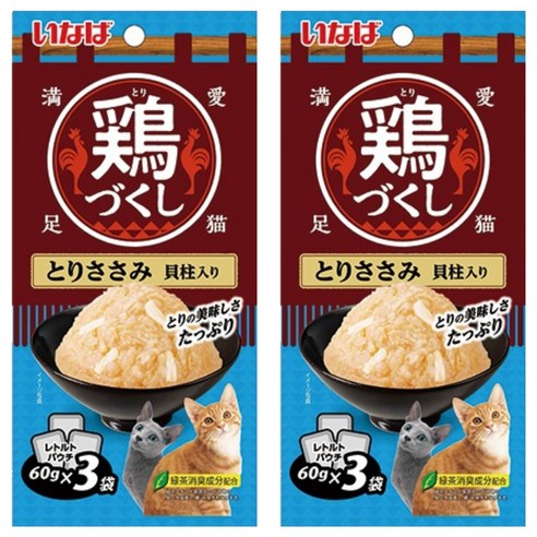 챠오츄르 고양이 치킨가득파우치 3p, 혼합맛(닭가슴살/관자), 180g, 2개