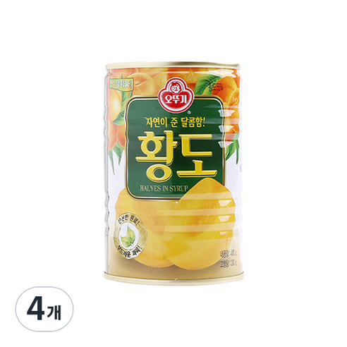 오뚜기 황도 통조림 반절, 400g, 4개