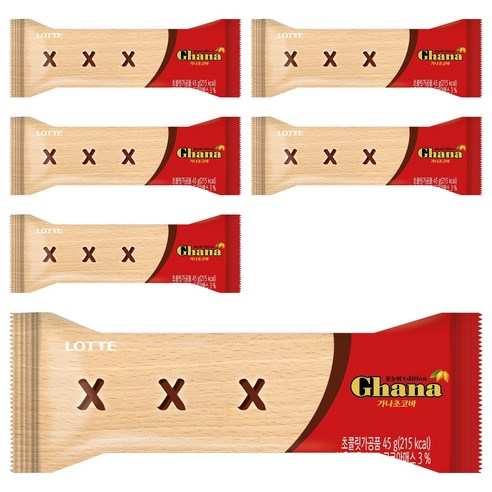 가나초코바 땅콩, 45g, 6개