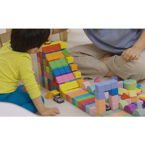 벨베이비 자석블럭의 파스텔 톤 색상 디테일