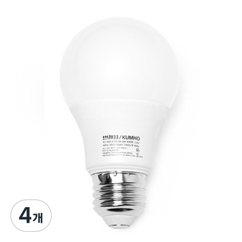 번개표 원하 LED 전구 12W 화이트, 전구색, 4개