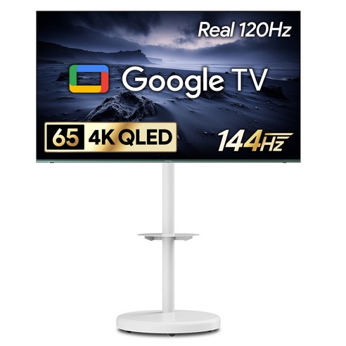더함 4K UHD QLED 144Hz 돌비 AI 구글 3.0 게이밍프로 스마트 TV + 삼탠바이미 세트, 165cm(65인치), UA651QLED SMART CINEMA144 24C1(TV), MS64-241L-W(삼탠바이미), 스탠드형, 방문설치