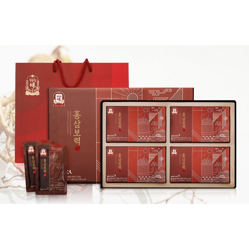 正官庄　6年根　紅蔘　90ml×48包(6包×8箱) 正官庄6年根紅蔘濃縮飲隨身包20包入+購物袋組, 1L, 1組- 紅蔘/人蔘| 酷澎