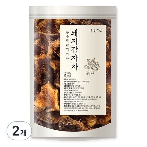 한방선생 볶은 돼지감자차, 400g, 2개