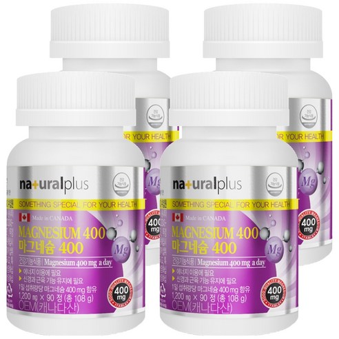 내츄럴플러스 마그네슘 400, 108g, 4개