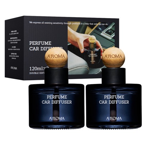 에이로마 퍼퓸 차량용 디퓨저 120ml, 페어앤프리지아, 2개
