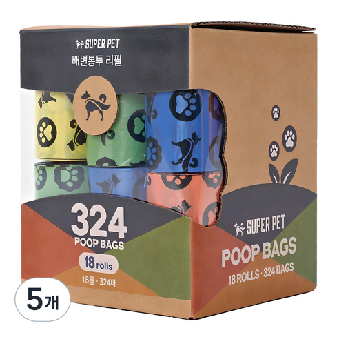 도그아이 배변봉투 리필, 랜덤 발송, 324개입, 5개