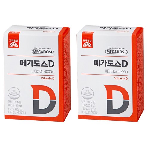 메가도스 D 고려은단 비타민D3 4000IU 36g, 180정, 2개