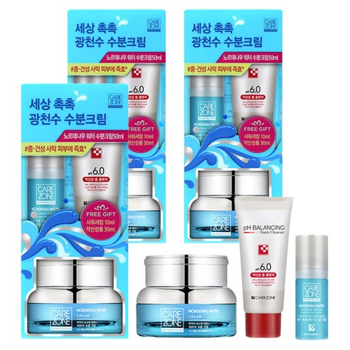 케어존 노르데나우 워터크림 50ml + 샤워 세럼 10ml + 폼 클렌저... 솔직 후기 | 피부 타입별 분석 썸네일
