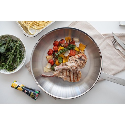 쉐프윈 인덕션 316스테인레스 후라이팬 후기 분석 - 측면 높이 확인