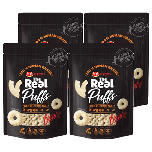 하림펫푸드 더리얼 퍼프 대용량 강아지 간식, 사과맛, 85g, 4개