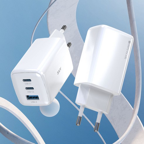 SKY 필 GaN 65X 65W 4세대 초미니 3포트 충전기 이미지 3