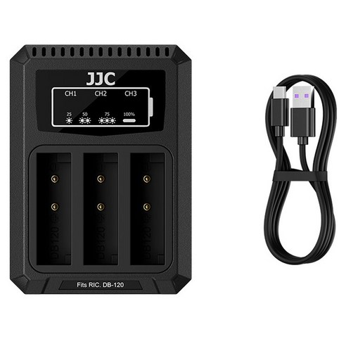 JJC 리코 GR4 DB-120 배터리 전용 멀티 충전기, 1개, DCH-DB120TC