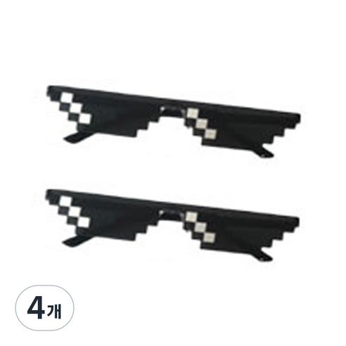 오마이남친 인싸 파티 선글라스, 1줄 픽셀 선글라스, 4개