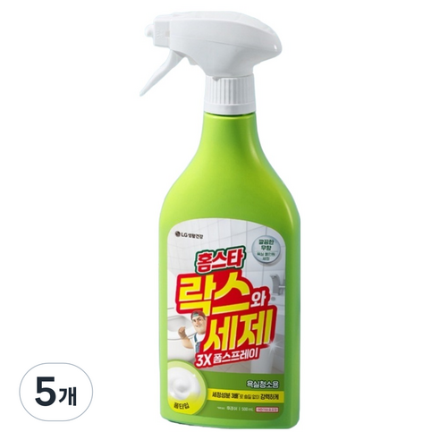 홈스타 락스와세제 3X 폼 스프레이 후레쉬향, 500ml, 5개