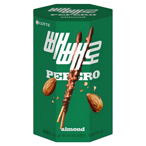 빼빼로 아몬드, 132g, 1개