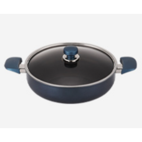 해피콜 클래식 다이아몬드 블루 파티웍 + 뚜껑 + 찜기, 28cm, 1세트 후기 분석 - 웍 내부 코팅 디테일