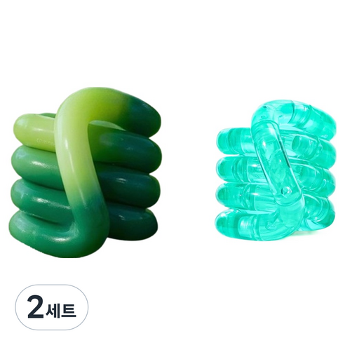 다다랜드 컬러풀 트위스트 온도변화 팝 튜브 손장난감 2종 세트, 그린, 2세트