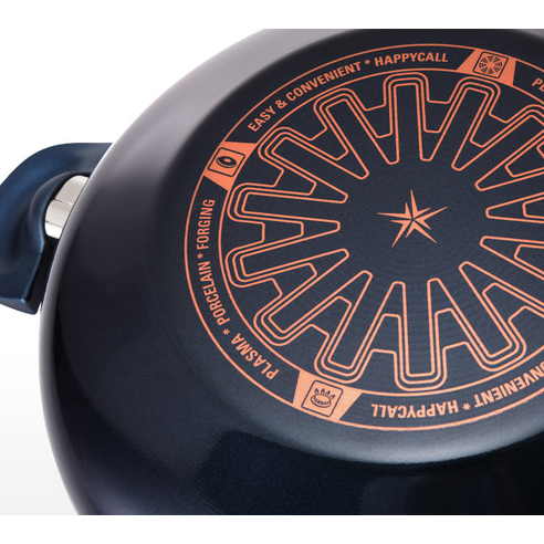 해피콜 클래식 다이아몬드 블루 파티웍 + 뚜껑 + 찜기, 28cm, 1세트 후기 분석 - 외관 디자인