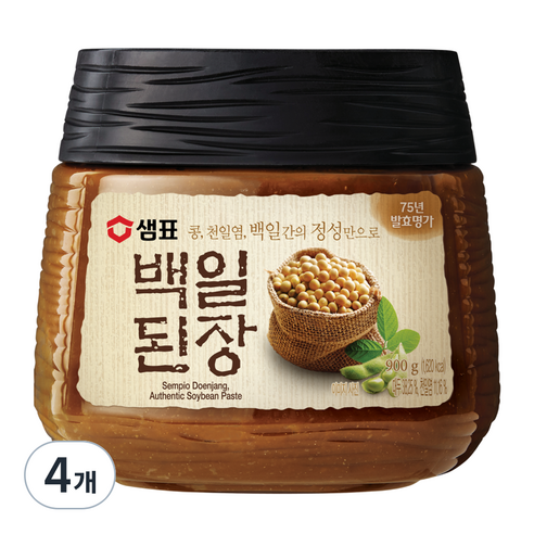 샘표 백일된장, 900g, 4개