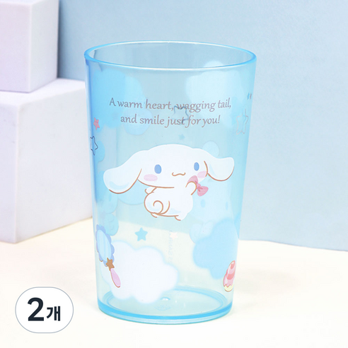 릴팡 시나모롤 컬러 투명 점보컵, 혼합색상, 2개, 500ml