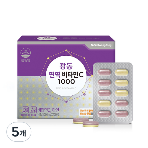 광동 면역 비타민C 1000, 120정, 5개