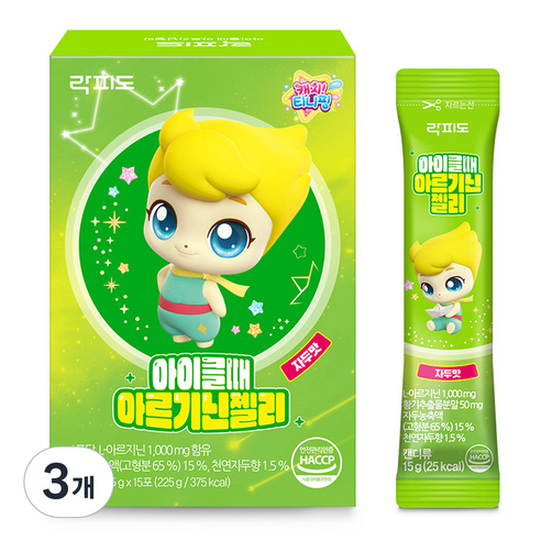 락피도 캐치티니핑 아이클때 아르기닌젤리 15p, 자두맛, 225g, 3개