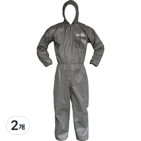 가드맨 PP 원피스 작업복, 회색, 2개