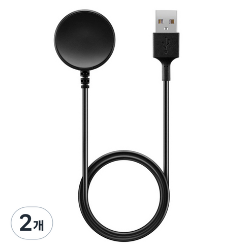 루아러블 갤럭시워치 충전기 케이블 무선 충전 충전독 USB-A타입, 블랙, 2개