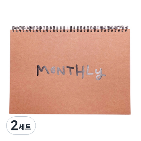 A4 베이직 먼슬리 플래너 스프링제본 12p, 혼합색상, 2세트