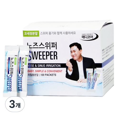 노즈스위퍼 메디코어 코세척 분말 100p, 3개