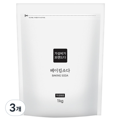 가성비가브랜드다 베이킹소다 파우치, 1kg, 3개