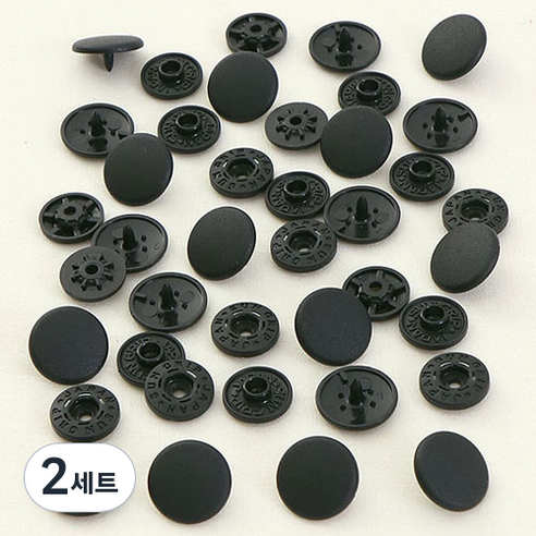 썬그립 멀티 일제 썬그립 T단추 세트 15mm, 블랙, 2세트