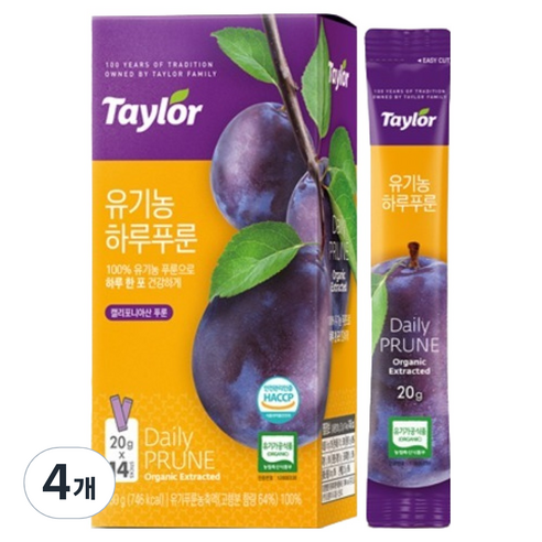 테일러 유기농 하루푸룬 14p, 280g, 4개
