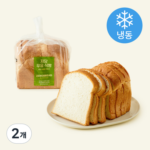 제로브레드 저당 속편한 우유 식빵 (냉동), 500g, 2개