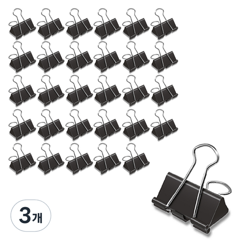 화신 더블클립 블랙, 대, 30개입, 3개