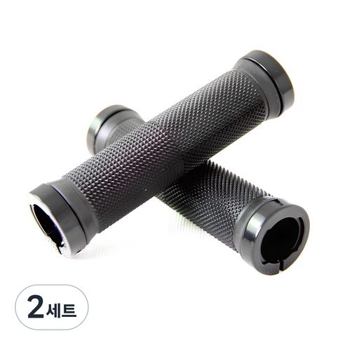 자전거 핸들 바엔드 락그립 01, 블랙, 2세트