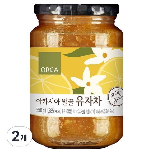 올가홀푸드 아카시아 벌꿀 유자차, 550g, 2개