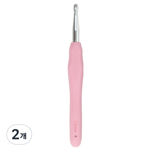 앵콜스 라바라바 실리콘 코바늘 모사용 왕 7mm, 파스텔핑크, 2개