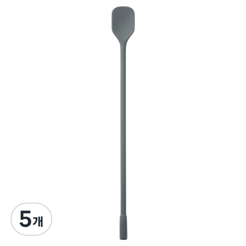 이지실리 실리콘 다용도 사각 머들러 요거트 롱스푼, 딥그레이, 5개