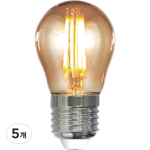 더쎈 LED 에디슨 인치구 G45 램프 2200K 4W, 전구색, 5개