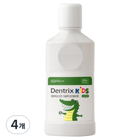덴트릭스 키즈 동국제약 바른치아 어린이 가글, 260ml, 4개