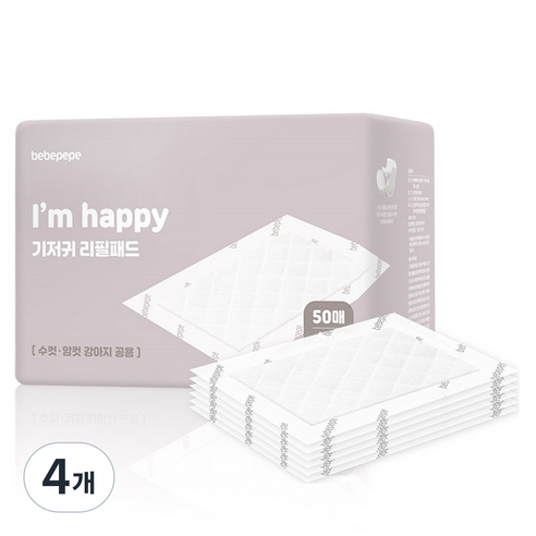 베베페페 강아지 기저귀 리필패드, 소형, 50개입, 4개