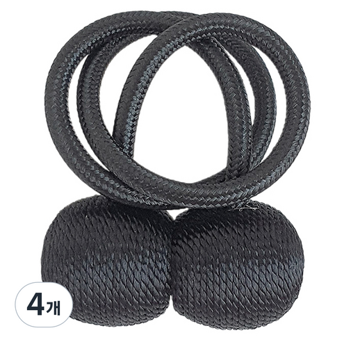 민스리빙 자석 커튼 타이백 볼 3 x 45 cm, 블랙볼, 4개