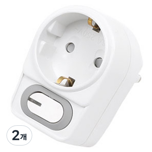 에코파워탭 국내 제조 LED 절전형 L자형 멀티탭 1구 EPM-L4011, 8.2cm, WHITE, 2개