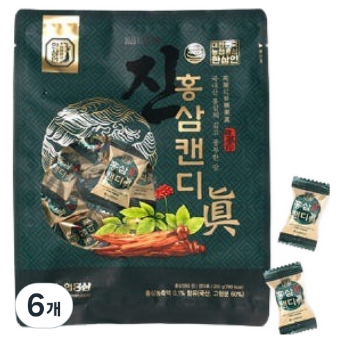 한삼인 홍삼캔디 진, 200g, 6개