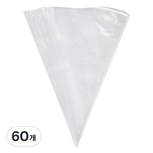 베스톰 삼각비닐짤주머니 40cm, 투명, 60개