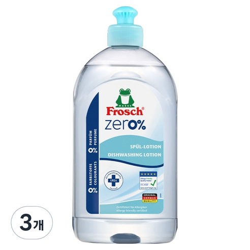 프로쉬 제로 맨손 주방 세제, 500ml, 3개
