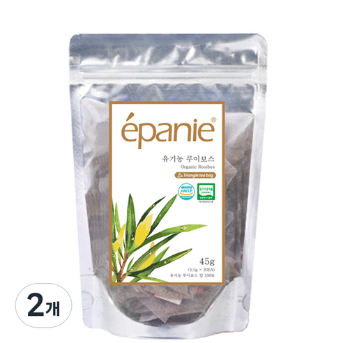 에빠니 유기농 루이보스 허브차 삼각망 티백, 1.5g, 30개입, 2개